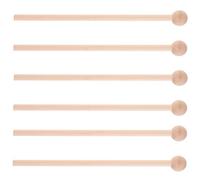 CATIEBYE 6piezas Palos de Percusión de Madera con Cabeza Dura para Marimbas Xilófonos y Percusión Auxiliar Mazos Musicales Ergonómicos Color Madera Natural para Enseñanza y Desarrollo