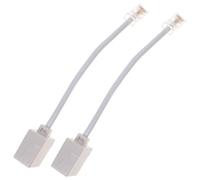 CATIEBYE Adaptador Rj11 a Rj45 para Línea Telefónica, 2 Piezas Blancas, Conexión Estable para Oficina y Hogar, Convertidor Compacto y Ligero