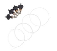 CATIEBYE Afinación para Ukelele de Nylon Blanco y Metal Negro, Rendimiento Estable y Afinación, Ideales para Principiantes en Proyectos DIY