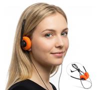 CATIEBYE Auriculares Supraurales Retro Naranjas con Cable, Diadema Ajustable, Limitación de Volumen Segura para Estudiantes en Aula y Biblioteca, Diseño Ligero y Portátil, Sonido Claro