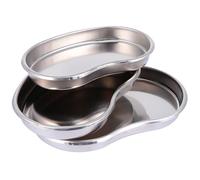 CATIEBYE Bandeja de Instrumentos de Acero Inoxidable en Forma de Riñón, Paquete de 3 Piezas, Construcción sin Costuras y Protección contra Fugas para Diversos Procedimientos Clínicos