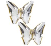 CATIEBYE Broches para Zapatos Cristal Blanco y Base Dorada, Clips para Joyas de Zapatos, Parches para Decoración de Ropa y Accesorios, Suministros de Bricolaje, 1 Par, Uso en Calzado