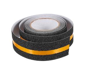 CATIEBYE Cinta Reflectante Antideslizante de Seguridad Uso Múltiple para Precaución y Advertencia Material PVC de Alto Rendimiento 1 Rollo Negro para Suelo y Escalones