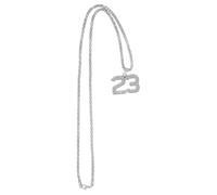 CATIEBYE Collar Colgante Número 23 de Aleación Plateada, Cadena de Números Textura Cómoda y Buen Acabado, Obsequio Día del Padre Adecuado para Hombres y Mujeres
