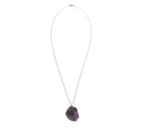 CATIEBYE Collar de Amatista Natural Colgante de Piedra Rugosa Irregular Púrpura para Equilibrar Chakras y Añadir Energía Positiva en Relaciones Familiares