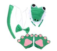 CATIEBYE Conjunto De Disfraz De Cocodrilo para Niños, Diadema De Cocodrilo Suave, Pajarita y Guantes, Accesorio para Cosplay De Halloween y Carnaval, Talla Única