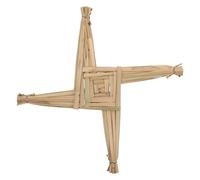 CATIEBYE Cruz de Pared de Irlanda de Paja Tejida a Mano en Verde Claro Bendición Espiritual y Herencia Cultural para Decoración en Altares de Iglesia y Hogar