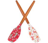 CATIEBYE Espátulas Navideñas de Silicona 2piezas para Pastelería y Repostería, Multi-funcionales y Ergonómicas para Hacer y Mezclar Postres