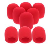 CATIEBYE Fundas de Espuma Reutilizables para Micrófono de Mano Rojo 8 Piezas Protección contra Viento y Spray Ideales para Grabación en Casa y Transmisión