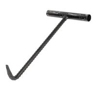 CATIEBYE Gancho Herramienta en Forma de T de Acero Negro Resistente Elevador para Abrir Tapas de Alcantarilla Duradera y Funcional para Uso en Exteriores y Mantenimiento