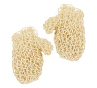 CATIEBYE Guantes Exfoliantes de Sisal Natural Mano Tejida para Baño y Ducha Limpieza Profunda y Masaje Corporal Cómodos y Ajustables para Spa Casa