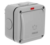 CATIEBYE Interruptor de Botón Pulsador Momentáneo para Exteriores Montaje en Pared Doble Control Uso en Jardín Baño y Sistema de Apertura de Puerta Garaje Contacto para Control Acceso