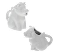 CATIEBYE Juego de 2 Jarras Pequeñas de Cerámica Forma de Animal para Leche y Salsa, Ligeras y Decorativas para Cocina y Comedor