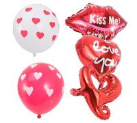 CATIEBYE Juego de Globos de Aluminio y Látex en Forma de Corazón Color Rojo 1 Set para Decoración de Boda Fiesta Romántica y San Valentín Adecuado para Decoración de Aniversario y