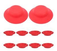 CATIEBYE Juntas de Tapa Abatible para Botellas 12 Pcs, Selladores de Plástico Oscilantes Rojos, Juntas de Sellado Antidesbordamiento para Botellas de Jugo y Cerveza, Accesorios Prácticos