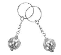 CATIEBYE Llavero Aleación de Zinc y Plástico de Bola de Discoteca Retro Años 70 , 2 Piezas Adorno Portátil para Colgar en Bolsos , Obsequio Adecuado para Cualquier Ocasión