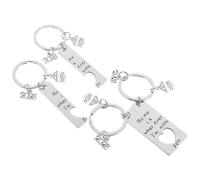 CATIEBYE Llavero para compradores de vivienda con acabado plata y material resistente a la oxidación, diseño sencillo y elegante, 2 pares para uso en oficina y celebración de