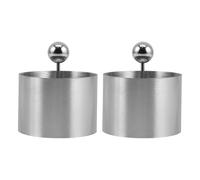 CATIEBYE Molde Redondo de Acero Inoxidable 2 Piezas, Herramienta Multifuncional para Platos Fríos con Empujador para Creativa en Cocina Casera