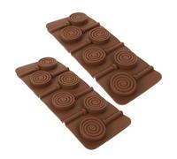 CATIEBYE Moldes de Silicona para Hacer Piruletas y Galletas, 2 Piezas, Fácil de Limpiar, Portátil, Color Café, Adecuado para Repostería Casera