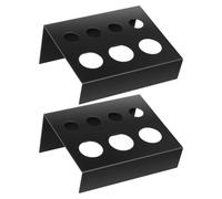 CATIEBYE Organizador Versátil 7 Orificios de Hierro Negro Soporte Rectangular 2 Piezas para Fácil Clasificación para Vasos de Pigmento para Tatuajes y Manualidades