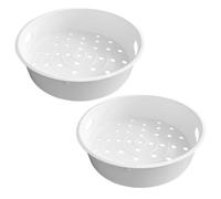 CATIEBYE Pack 2 Cestas de Vapor de Plástico para Olla Arrocera Diseño de Orificios Pequeños y Cercanos Distribución Uniforme del Calor Bandeja de Vapor Reutilizable para Cocinar Alimentos