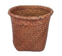 CATIEBYE Papelera de Ratán, Cesta Tejida, Cesto Vasura, Almacenamiento Multiusos, Paja, Café, Sin Tapa, para Hogar, Cocina, Dormitorio, Oficina