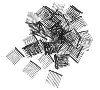 CATIEBYE Peine de Alambre Metálico de 10 Dientes Negro para Novia, Pinzas Cabello 50 Unidades, Accesorio Versátil para Peinados Nupciales y Eventos Obsequios