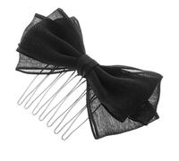 CATIEBYE Peineta Lateral Negra para Niña Lazo de Tela, Accesorio Cabello Multifuncional y Versátil, Adecuado para Temporada Cálida