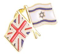 CATIEBYE Pin de Solapa Metálico Banderas del Reino Unido E Israel, Prendedor de Aleación Ligera y Compacta, Adorno Decorativo para Ropa y Mochilas, Accesorio Patriótico Femenino