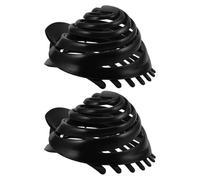 CATIEBYE Pinzas Cabello Negras de Resina en Espiral, Clip Redondo Elegante para Moños, Volumen Cómodo para Mujeres en Mañanas Ocupadas Casa, 2 Piezas