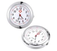 CATIEBYE Reloj de Bolsillo Esfera Clara para Enfermera 2 Piezas Varios Estilos y Diseño Conciso Material de Vidrio en Color Plata, Práctico y Fácil de Llevar Varios Estilos para Uso Médico