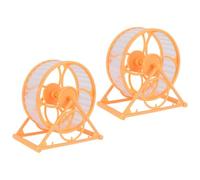 CATIEBYE Rueda de Ejercicio Silenciosa de Material PP Color Amarillo 2 Piezas para Hámster y Ardilla Adecuado para Deportes de Mascotas en Casa o Tienda de Mascotas