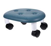 CATIEBYE Taburete bajo Portátil Ruedas Silenciosas Mini Taburete Multifuncional de Plástico y Metal Giratorio 360° para Hogar Oficina y Baño Asiento Cómodo y Móvil Azul