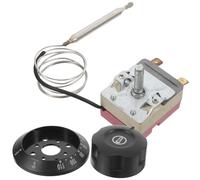 CATIEBYE Termostato Ajustable para Horno Eléctrico Freidora de Aire y Calentador de Agua 16A Ac Tapa Negra Rango 30-110°C 1 Pieza Control Preciso de Temperatura para Cocina Segura