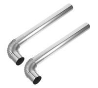 CATIEBYE Tubo de Chimenea 4 Piezas 6 Cm X 50 Cm de Acero Inoxidable 304 Engrosado con 2 Codos para Estufa de Leña y Caldera, Conducto de Humos Seguro y Resistente para Ventilación Interior