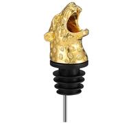 CATIEBYE Vaso Despachador de Vino con Forma de Cabeza de Leopardo Tapón de Aleación para Botellas de Vino Diseño Especial para Fiestas y Uso el Hogar Color Dorado