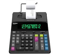 CATIGA Calculadora de impresión térmica de 12 dígitos con impresión de Cinta, máquina de adición sin Tinta, 5 Veces más rápida a 8.0 LPS, Pantalla Fluorescente Extragrande, cálculo de impuestos con