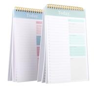 Catime 2 Pcs Bloc de Notas, Planificador Diario Mensual Semanal con Lista Control Horarios, Espiral Cuaderno A5, 16,5x24,7cm, para Oraganizador Estudio Trabajo, 52 Páginas Cada Uno, 104 Páginas Total