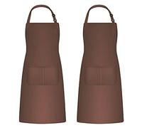 Catime 2 Piezas Delantales de Cocina para Hombre Mujer, Delantal Barbacoa Aventais de Churrasco Impermeable Ajustable con 2 Bolsillos para Pintar, Hornear