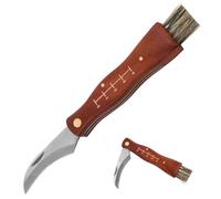 Catime Cuchillo para Setas, Navaja Champiñon, Cuchillo de Jardín de Bolsillo, Cuchillo de Jardinería, Mushroom Knife, Navaja de Bolsillo Pequeña Plegable, Cuchillo para Exterior con Mango de Madera