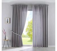 Cationic Jena 2019037-2 - Juego de 2 Cortinas con Trabillas Ocultas, 250 x 300 cm, Color Plateado