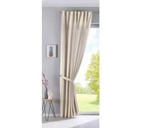 Cationic Jena 2019037 - Cortina con Trabillas Ocultas (250 x 140 cm, Acabado de Lino, con alzapaños, 2019037)