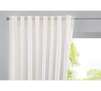 Cationic Jena - Cortinas con Trabillas Ocultas, Opacas, Aspecto de Lino, con alzapaños, 100% poliéster, 250 x 140 cm, Color Crema