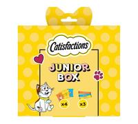 CATISFACTIONS Junior Box Snacks para Gatos con Queso, Pollo y Salmón 150 g