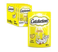 Catisfactions Premios para Gatos, Sabor Queso (Pack de 6 x 60g)