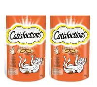 Catisfactions - Recompensas para gatos Sabor Pollo, Textura crujiente y suave, 2 unidades x 60 g - Pack Promoo