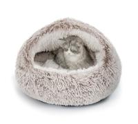 CATISM Cama Felpa para Gatos Perros Cama para Mascotas Redonda Lavable 50cm | Fondo Antideslizante Cama para Gatos Resistente Estrés Adecuada para Gatos, Perros Pequeños