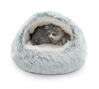 CATISM Cama Felpa para Gatos Perros, Cama para Mascotas Redonda Lavable, Fondo Antideslizante, Cama para Gatos Resistente Estrés，Adecuada para Gatos，Perros Pequeños