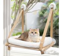 CATISM Plegable Hamaca Gato Ventana con Cojín de hasta 20kg, Hamaca para Gatos con Ventosa Fuerte, Lavable Tela Transpirable, Soporte para alféizar de Ventana, Saco de Dormir para Gatos (50x38cm)
