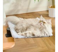 CATISM Redonda de Escritorio para Gatos Cama para Gatos con rotación de 360 Grados con 2 Redes Lavables, Hamaca para Mascotas, cómoda y Suave Cama Nido para Mascotas para Oficina en casa